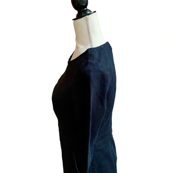 Boden Corinne Black Denim Dress 3/4 Sleeve A-Line Size 4 - Picture 9 of 15
